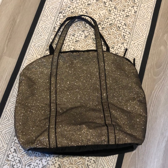 Victoria Secret Champagne/Brown Sparkly Duffle Bag - Picture 2 of 8